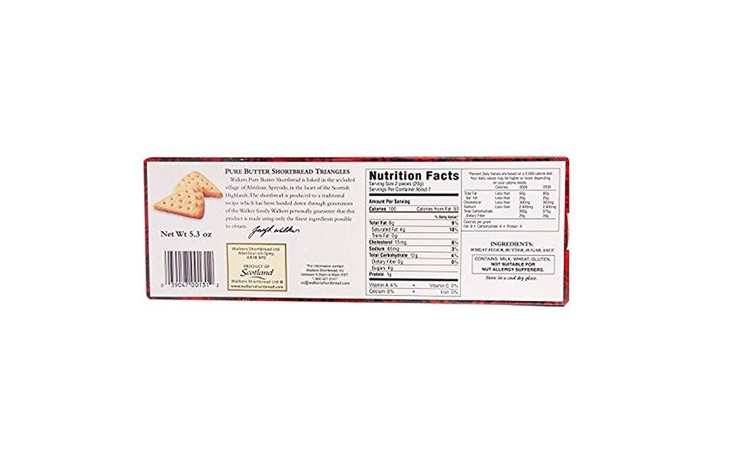 Walker's Pure Butter Shortbread Triangles   Box  150 grams